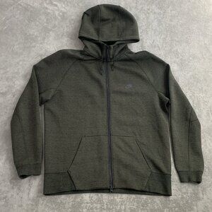 Nike Jacket Mens XL AW77 Tech Fleece Full Zip Sweatshirt Hooded Green 559592-325